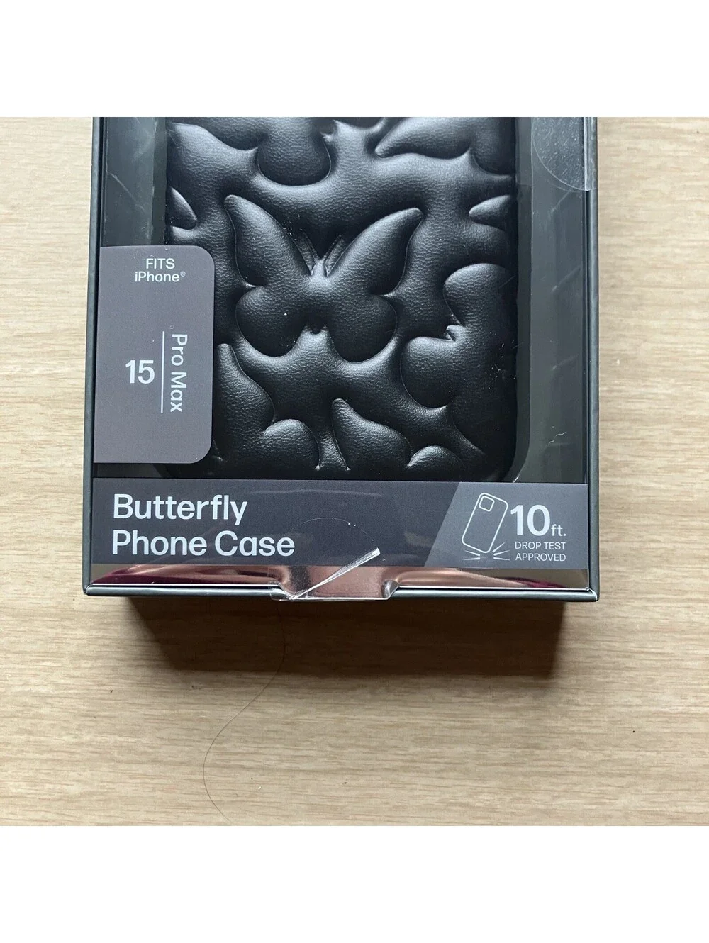 Y2K Whimsigoth Bebe Faux Leather Butterfly Puff Phone Case iPhone 15 Pro Max New